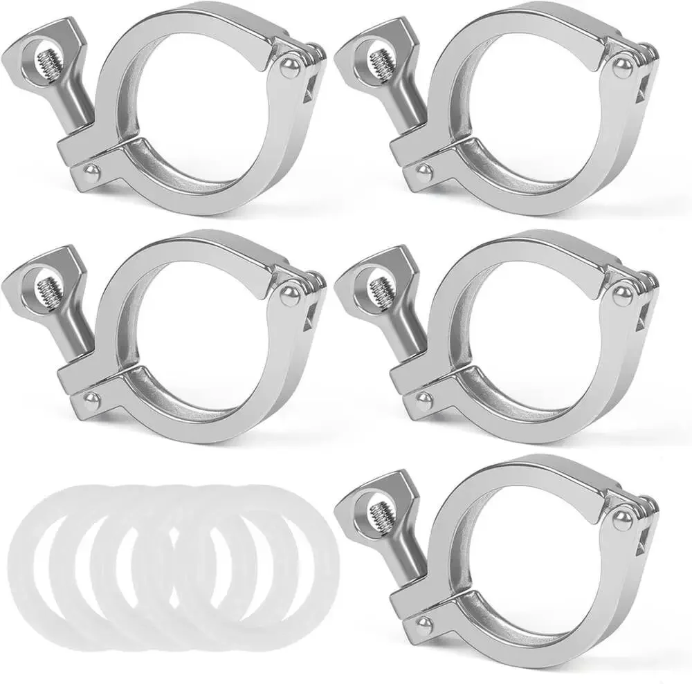 Tri Clamp 5 Pcs Stainless Steel 304 Single Pin Heavy Duty with Wing Nut 1.5 Inch